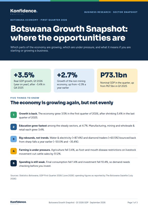 Cover of the Botswana Growth Snapshot report